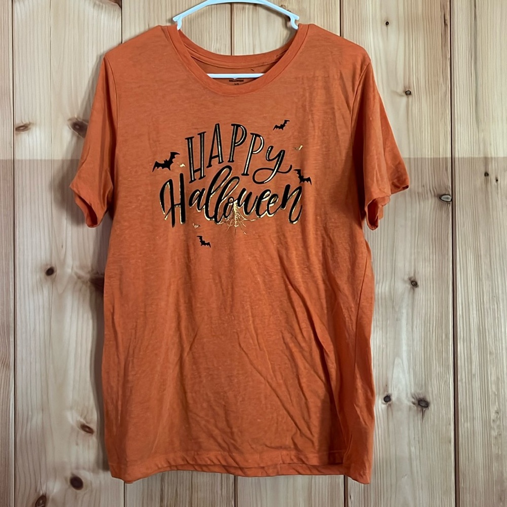 Celebrate Halloween Orange “Happy Halloween” Graphic T-Shirt